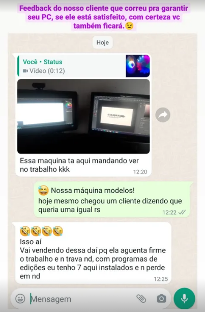 Feedback WhatsApp Rodrigo T.